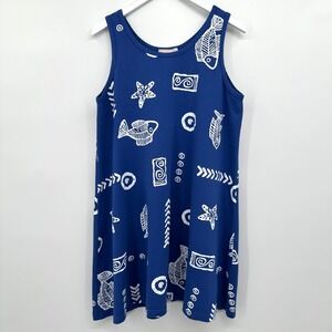 Vintage Beachy Coastal Dress Cover‎ Up Size M L Mermaidcore Ocean Cruise Resort